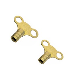 Radiator Bleed Key Solid Brass Clock Key Easy Grip Butterfly Design Venting Air Valve - Pack of 2
