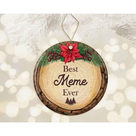 AcevedoDesign Best Meme Ever Ornament Ceramic, Meme Wood Slice Ornament, Meme Christmas Ornament, Great Meme Ornament, for Meme, New Meme Ornament Printed on Both Sides