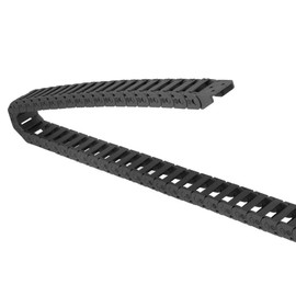 sourcing map Drag Chain Cable Carrier Open Type with End Connectors 10X20mm 1 Meter Plastic for Electrical CNC Router Machines Black