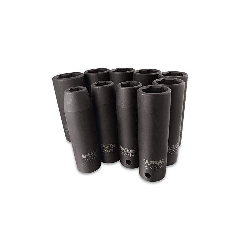 Craftsman Evolv 10 pc. Deep Impact Socket Set: 1/2-Inch Drive;