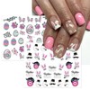 IDDFEVE Easter Nail Art Stickers - Glitter Bunny Eggs Flowers