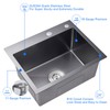 MENATT Commercial 22 X 18 Inch Drop in Single Bowl