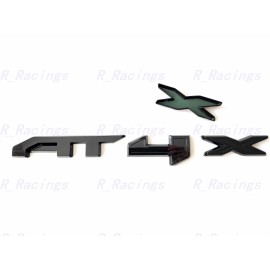 GMC 3PCS Kits Gloss Black Door Rear AT4X OVERLAY Emblems 2023-2024 Canyon AT4X