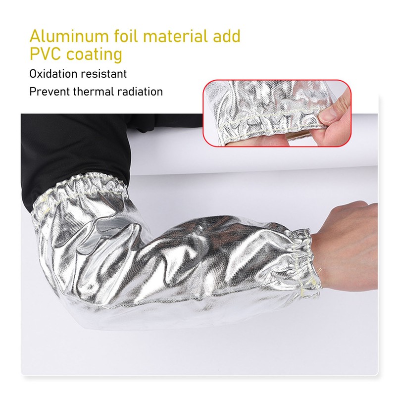 1 Pair Arm Oversleeves Insulated High Temperature Resistant Aluminum Foil