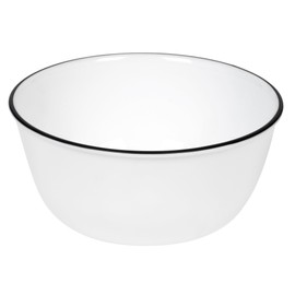 Corelle Livingware 28-Ounce Super Soup/Cereal Bowl, Classic Caf¿ Black Rim Only