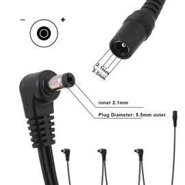 Mozeat Lens 1 to 3 Ways Daisy Chain, 9V DC Adapter Power Splitter Cable Outer & Inner Right Angle Plug Daisy Chain Guitar Pedal Patch Cables for Guitar Effects Pedal