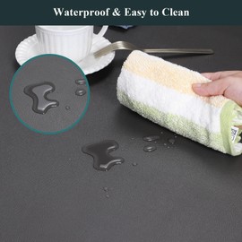 Dark Gray Plastic Table Protector Cover Pad, 1.5mm Thick Waterproof Leather-Look PVC Rectangle Desk Mat, Anti Scratch Oil Resistant Counter Top Area Mat for Dining Table, Office (36x60 inch)