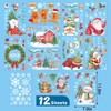 ZCOINS 12 Sheet Christmas Window Clings Garland Decoration Stickers for
