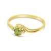 14k Yellow Gold Oval Peridot And Diamond Ring (Size 7)