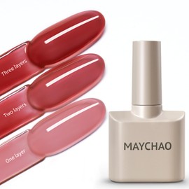 MAYCHAO Jelly Gel Nail Polish -15ML Blush Pink Jelly Gel Polish Soak Off UV LED Nude Pink Nail Polish for DIY Manicure Home Salon Nail Art, 0.5 OZ