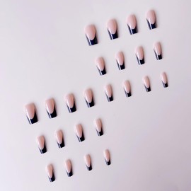 48 Pcs Black French Tip Press on Nails & Toenails Set Solid Color Short Toe Nail Tips Long Square Shaped Fake Nails Glossy Fake Toe Nail Full Cover Nude False Toe Nails for Women DIY Manicure