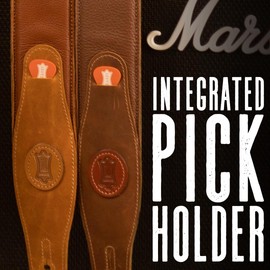 Levy's Leathers 3" Cirro Series Padded Garment Leather Guitar Strap; Brown & Green (MGS83CS-BRN-GRN)