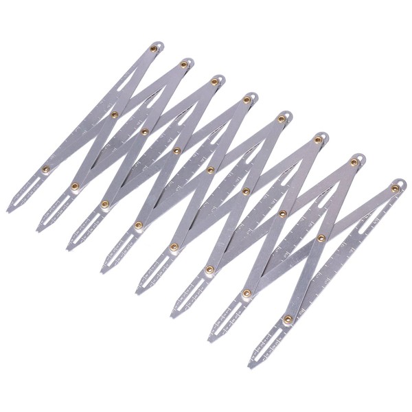 QANYEGN Aluminum Sewing Gauge, Expanding Equidistant Measuring Tool, Buttonhole Gauge,