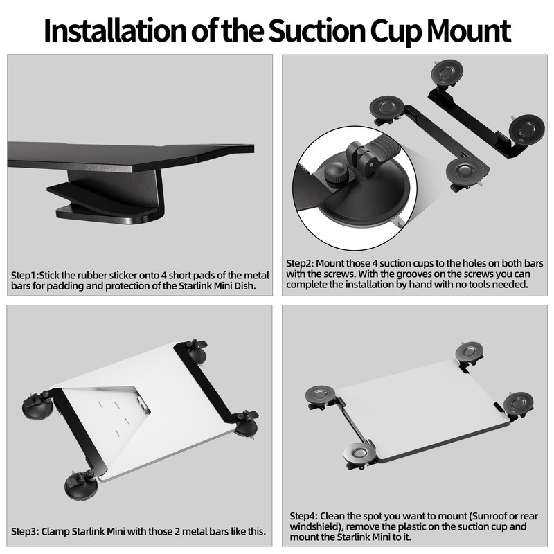 Starlink Mini Car Suction Cup Mount, Star Link Mini Suction