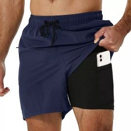 Retolit Traje De Baño Hombre Short Para Playa Natación Con Bolsillos