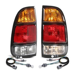 DOTCOM Tail Lights Rear Brake Lamp Assembly w/Wiring Harness, Compatible with Toyota Tundra Regular Cab & Access Cab 2000-2006,Fit Fleetside Truck Bed Models TO2800129, TO2801129