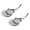 Round Bowtie Outside Rearview Mirrors Ribbed Base Fits for 1963-1964