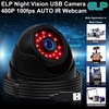 ELP 3.6mm 1080P Dome Camera with IR LED Night Vision