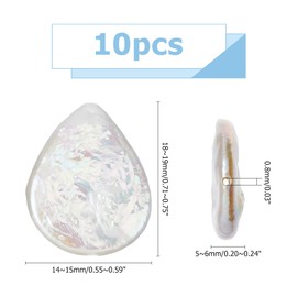 Hobbspring 10Pcs Natural Baroque Pearl Beads Teardrop Freshwater Pearl Beads Irregular Pearl Loose Bead Seashell Color Spacer Beads for Necklace Bracelet Earring DIY Jewelry Making