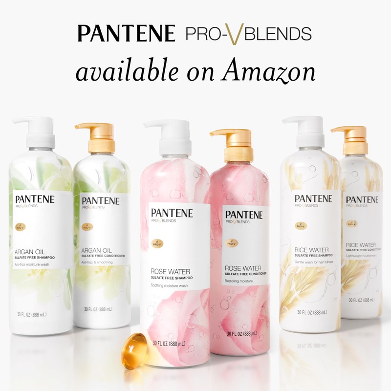 Pantene Sulfate Free Shampoo with Rice Water, Protects Natural Hair
