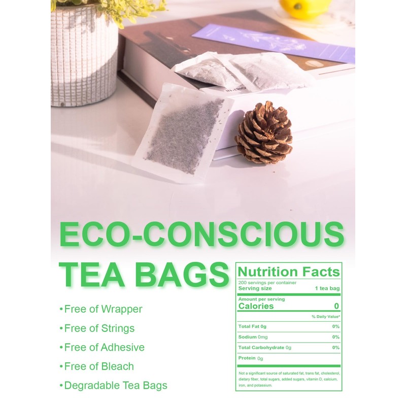 TeeLux Decaf Green Tea Bags, Pure Decaffeinated Green Tea, Super