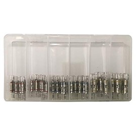 Sherco-Auto USA 60 Piece OptiSeal Crystal Clear Heat Shrink Butt Splice Connector Sealed Crimp Wire Terminal Assortment Kit - Made in USA