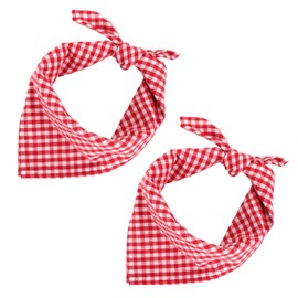 Zidoley 2 Stück Trachtentuch, Oktoberfest Accessoires für Damen Herren, Oktoberfest Outfit Trachten Halstuch Zubehör, 50 * 50cm, Chequered Trachtenhalstücher Bayern Dreieckstücher (Rot Weiß)