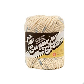 Lily Sugar 'n Cream Ombre Knitting Wool Yarn 56.7g - 192 Denim Blue Prints