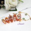 ❗Limited Edition❗Orange Flower Handmade Nail Tips - Short Straight Coffin