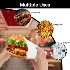 100 Pcs Aluminum Foil Hamburger Sleeves,Aluminum Foil Hot Dog Bags,Grease Resistant Serving Snack Bags For hot dogs, hamburgers, sandwiches, bagels (White)