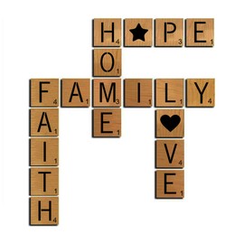 Scrabble Tile Letter Stencils 6 Inch - 28 Pack Scrabble Style Alphabet Stencil Templates for Painting on Wood, Reusable Plastic Stencils for Crafts Making & Wall Art Decorations