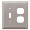 AMERELLE 163TDBN Century Single Toggle/Single Duplex Steel Wallplate in Brushed