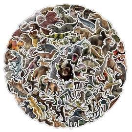 100PCS Dinosaur Stickers,Dinosaur Stickers,Teens Boys and Girls Sticker Pack Vinyl Skateboard Guitar Door Laptop Luggage Car Bike Water Bottle Birthday Party Supplies Stickers