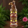 Solar-Powered Toucan Totem Pole Light with Glowing Face Carvings, Tropical-Themed
