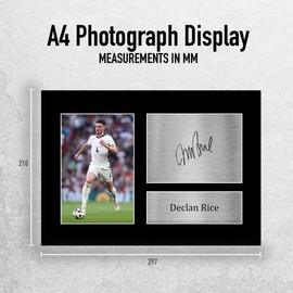 HWC Trading A4 Declan Rice England Gifts Printed Signed Autograph Picture for Football Fans and Supporters