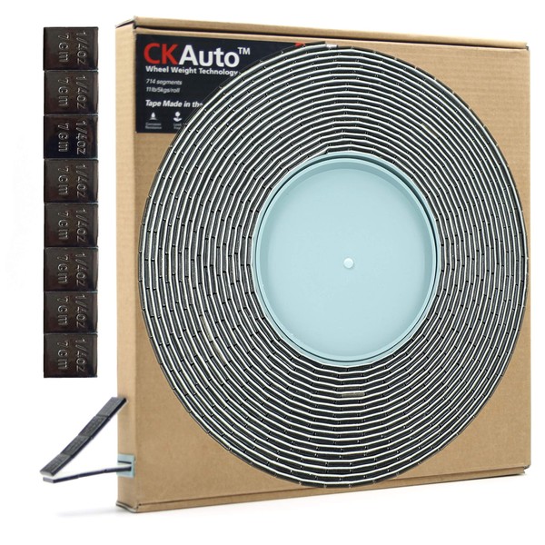 CKAuto CKAuto 0.25oz, Black, Adhesive Stick on Roll Wheel Weights,