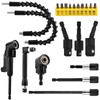 21Pcs Right Angle Drill Attachment Set Include 2Pcs Flexible Drill