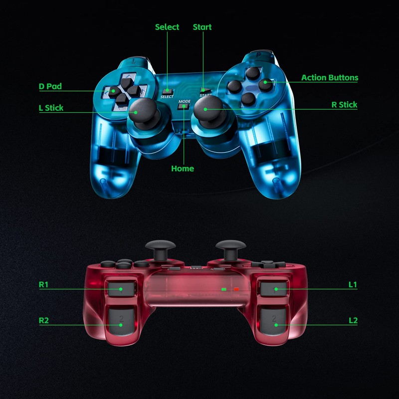Burcica Wireless Controller for PS-2 Play 2 Double Vibration 2