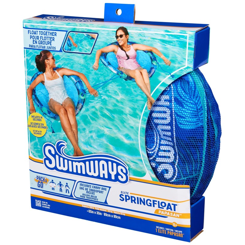 Swimways Elite Spring Float Papasan Pool Lounger, Inflatable Pool Floats