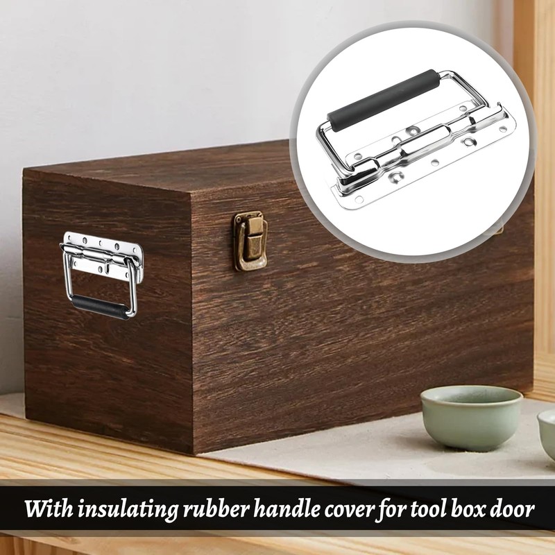 ZXNJA Pack of 2 Folding Handles, Box Handle, Folding Handles