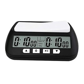 Temporizador de Relojes de Ajedrez, Reloj de Ajedrez Digital con Alarma y Función de Cuenta Regresiva, Negro