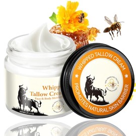 Beef Tallow Skin Care - Tallow and Honey Balm - 100% Grass-Fed Beef Tallow, Honey & Beeswax, Deep Hydration for Dry & Aging Skin