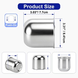 3.31" Push Through Center Caps for Trailer Truck RV Wheel Rims 3.31" Center Bore Chrome Carbon Steel, 3.03" Height, 2-packSpecification: PL1D331H303-LT1-2