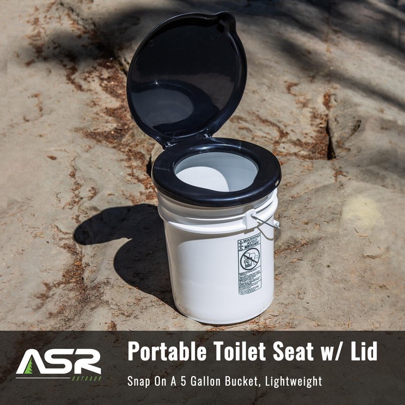 ASR Outdoor Camping Toilet, 5 Gallon Bucket Portable Toilet Seat