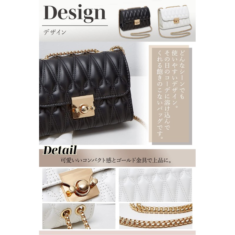 T.Y.ryanryan Women's Shoulder Bag, Cross-body Shaped, Small, Chain, PU Leather,