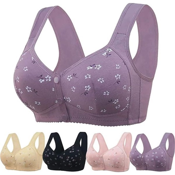 Daisy Bras for Older Women No Underwire Front Closure Comfort