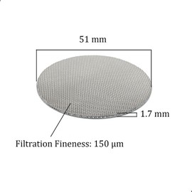 2 Pack 51mm Espresso Puck Screen, Reusable 1.7mm Thickness 150μm Coffee Filter Mesh Plate for Espresso Portafilter Filter Basket (51mm,150μm)