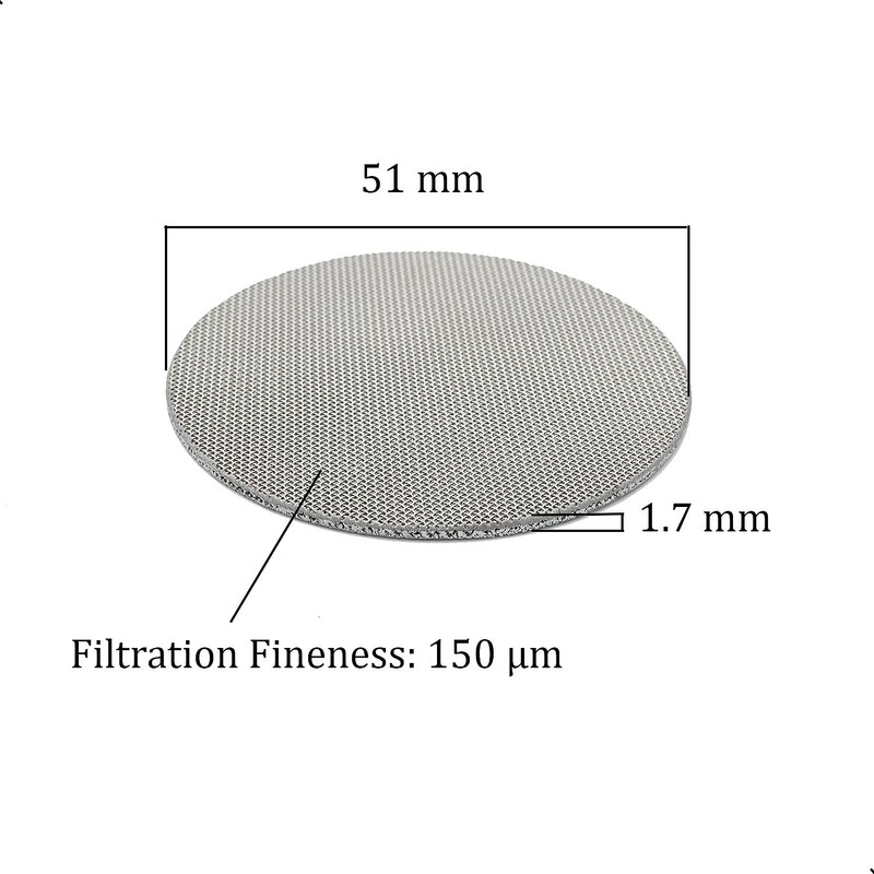 2 Pack 51mm Espresso Puck Screen, Reusable 1.7mm Thickness 150μm