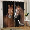 Wild Brown Horse Closed Together Ultra Soft Premier Blackout Curtain