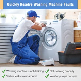 WH23X28418 Washer Drain Pump Assembly Compatible with GE Hotpoint Washing Machine Replaces WH23X24178 WH23X27574 AP6889136 PS12723115 EAP12723115 290D1201G001 4958182 B40-3A01 B30-3A02